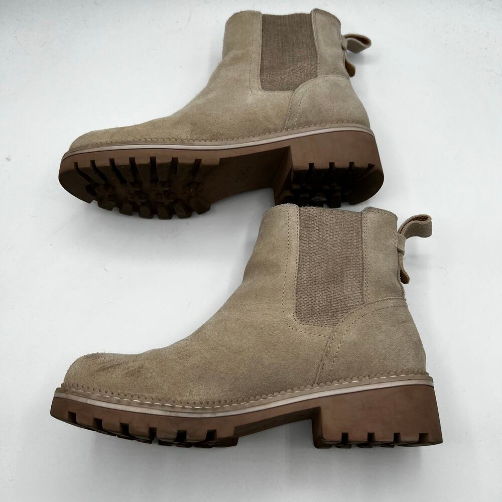 Crown Vintage Light Tan Suede Pull On Chelsea Boots Size 8 - Picture 6 of 8